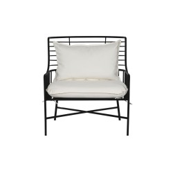 Armchair Home ESPRIT White Black Metal 70 x 68 x 79 cm