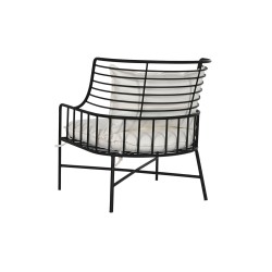 Armchair Home ESPRIT White Black Metal 70 x 68 x 79 cm