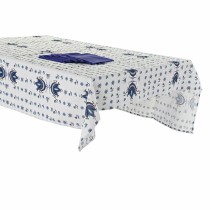 Nappe et serviettes de table DKD Home Decor Bleu Blanc 150 x 150 x 0,5 cm (2 Unités)