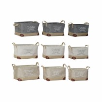 Multi-purpose basket DKD Home Decor Beige Grey Light brown 40 x 30 x 24 cm Wood 3 Pieces (3 Units)