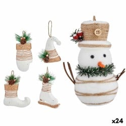 Ensemble Décorations de Noël Blanc (24 Unités)