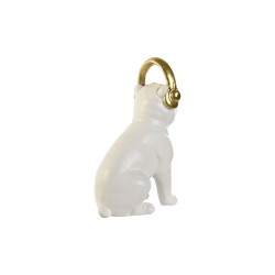 Decorative Figure Home ESPRIT White Black Golden Dog 12 x 18 x 30 cm (2 Units)