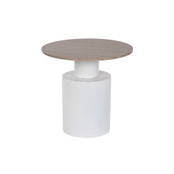 Table d'appoint Home ESPRIT Blanc Naturel Métal Bois MDF 55 x 55 x 52,5 cm