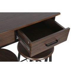 Tisch-Set mit 2 Stühlen DKD Home Decor Braun Schwarz Metall Holz MDF 80 x 50 x 84 cm