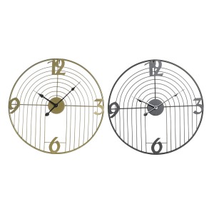 Wanduhr DKD Home Decor Schwarz Gold Metall Moderne 45 x 3 x 45 cm (2 Stück)