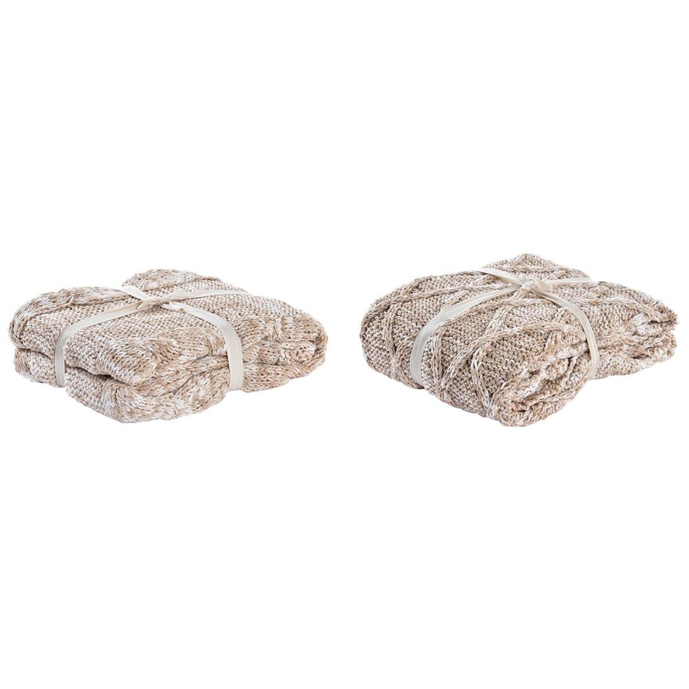 Bed Cover DKD Home Decor Light Pink 150 x 125 x 1 cm (2 Units)