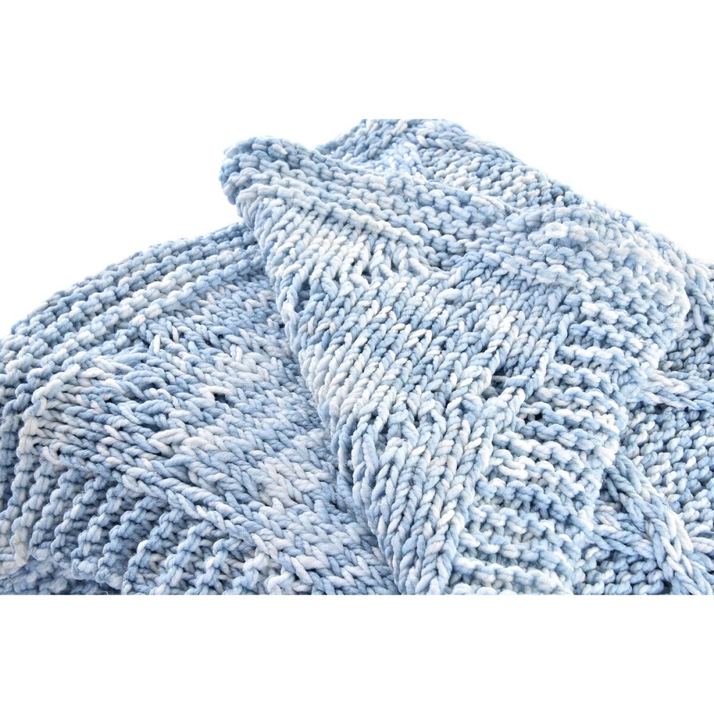 Bed Cover DKD Home Decor Blue Sky blue 150 x 125 x 1 cm (2 Units)