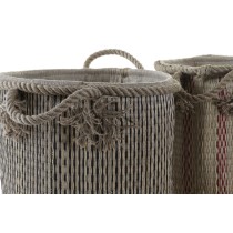 Multi-purpose basket DKD Home Decor Brown Black Red Jute Natural Fibre Boho 30 x 30 x 36 cm (2 Units)