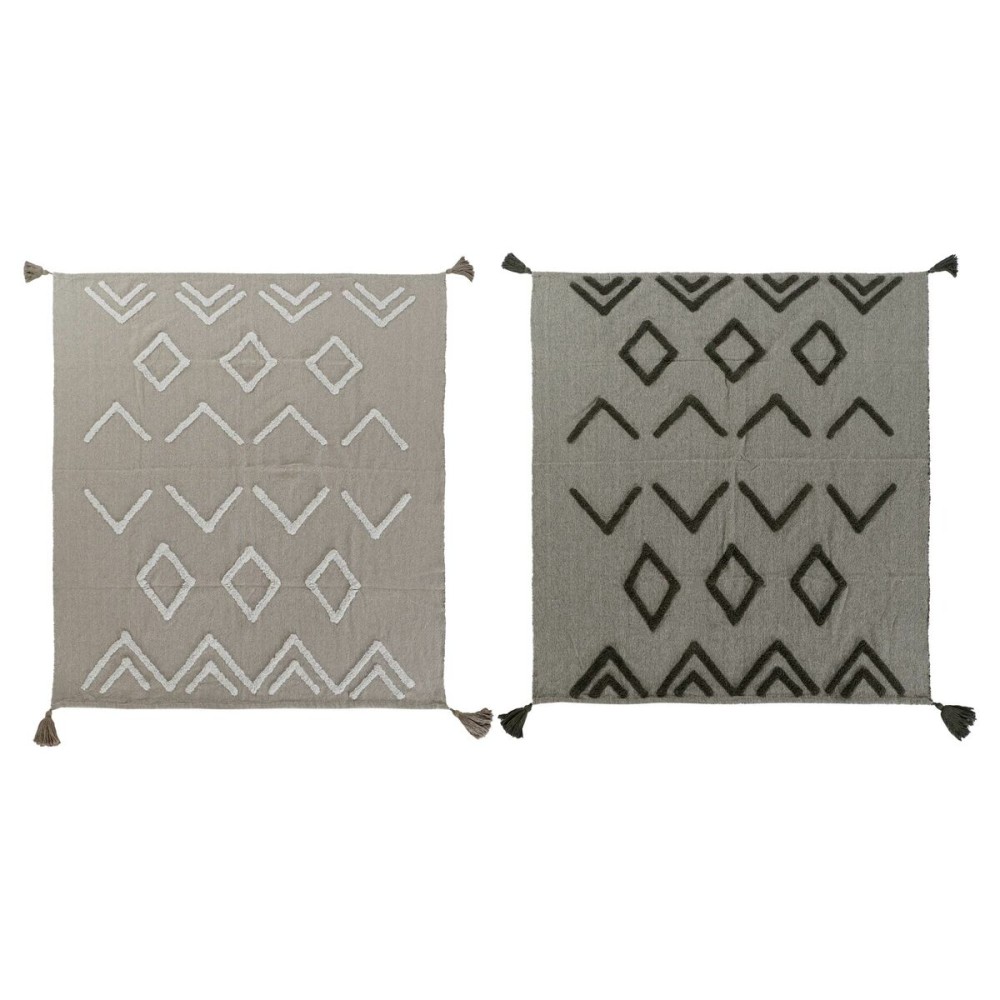 Couvre-Lits DKD Home Decor Blanc Vert Beige Vert foncé 130 x 170 x 0,5 cm (2 Unités)