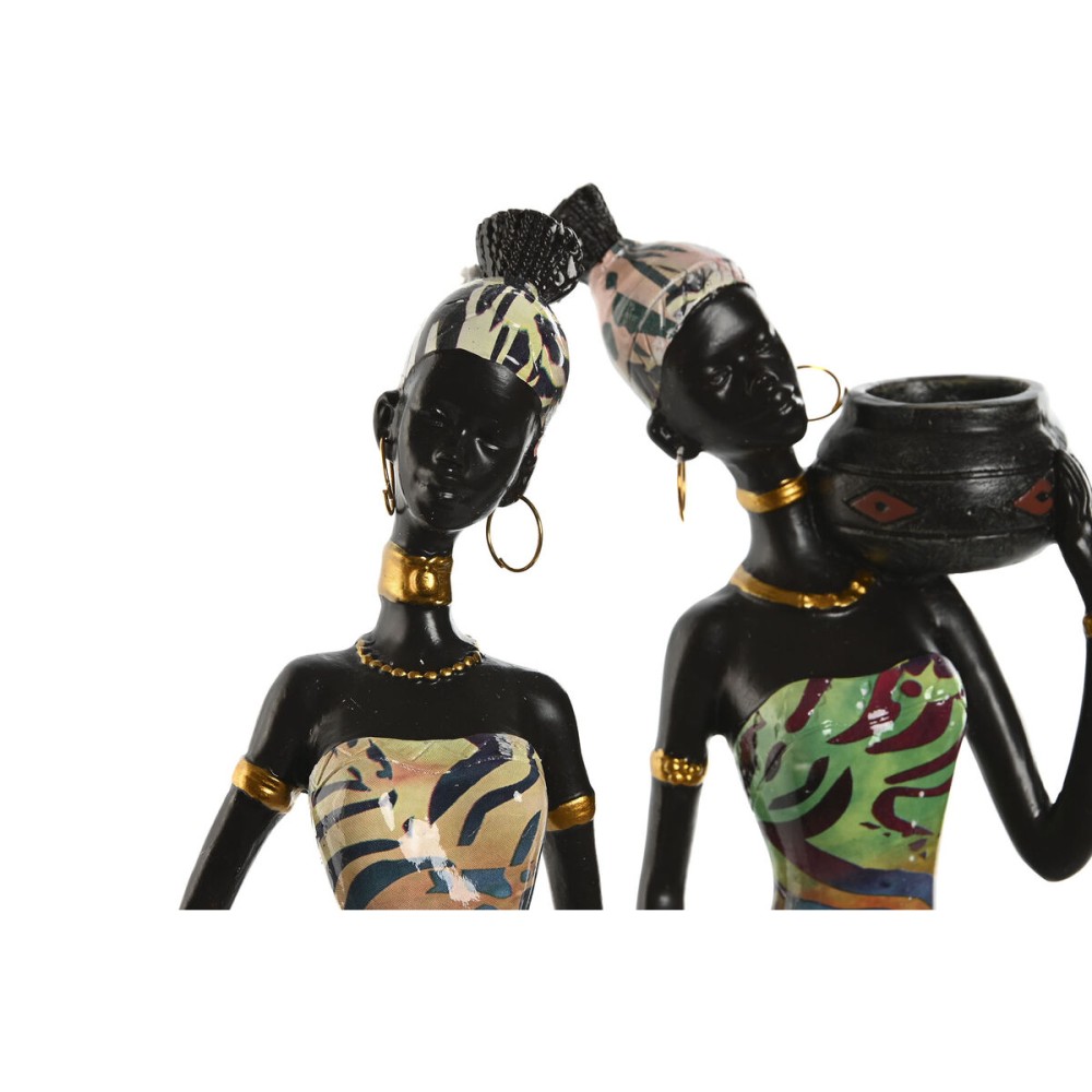 Deko-Figur Home ESPRIT Bunt Afrikanerin 10 x 7,5 x 38,5 cm (2 Stück)