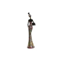 Deko-Figur Home ESPRIT Bunt Afrikanerin 10 x 7,5 x 38,5 cm (2 Stück)