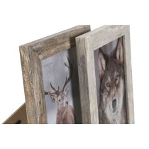 Cadre photo Home ESPRIT Blanc Naturel Verre polystyrène Scandinave 19,5 x 2 x 24,5 cm (2 Unités)