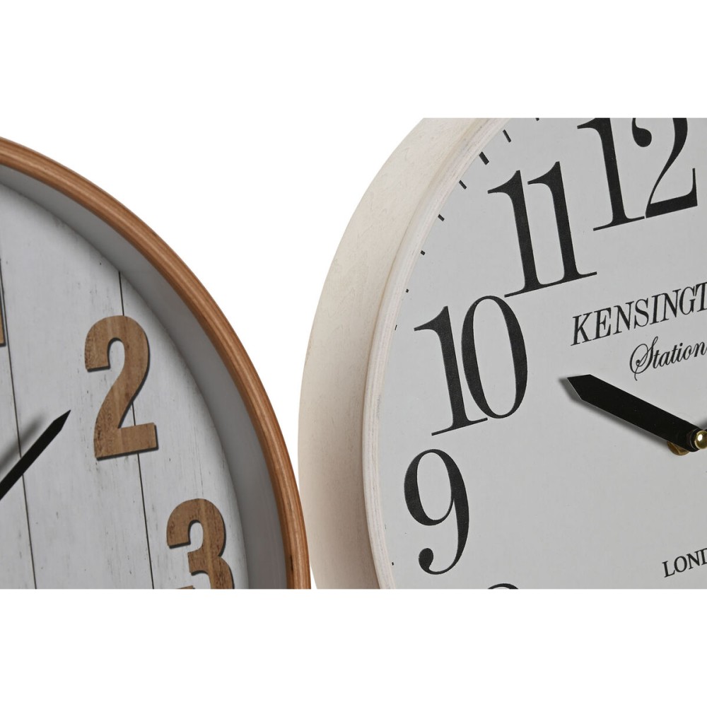 Wanduhr Home ESPRIT Weiß Kristall Holz MDF 32 x 4,5 x 32 cm (2 Stück)