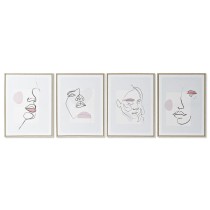 Cadre DKD Home Decor Visage Scandinave 45 x 2,5 x 60 cm (4 Unités)