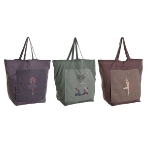 Fabric bag DKD Home Decor Brown Green Burgundy Canvas 68 x 30 x 55 cm (3 Units)
