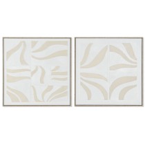 Cadre Home ESPRIT Blanc Beige Abstrait Scandinave 83 x 4,5 x 83 cm (2 Unités)