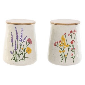Gefäß Home ESPRIT Bunt Blomster Shabby Chic (2 Stück)