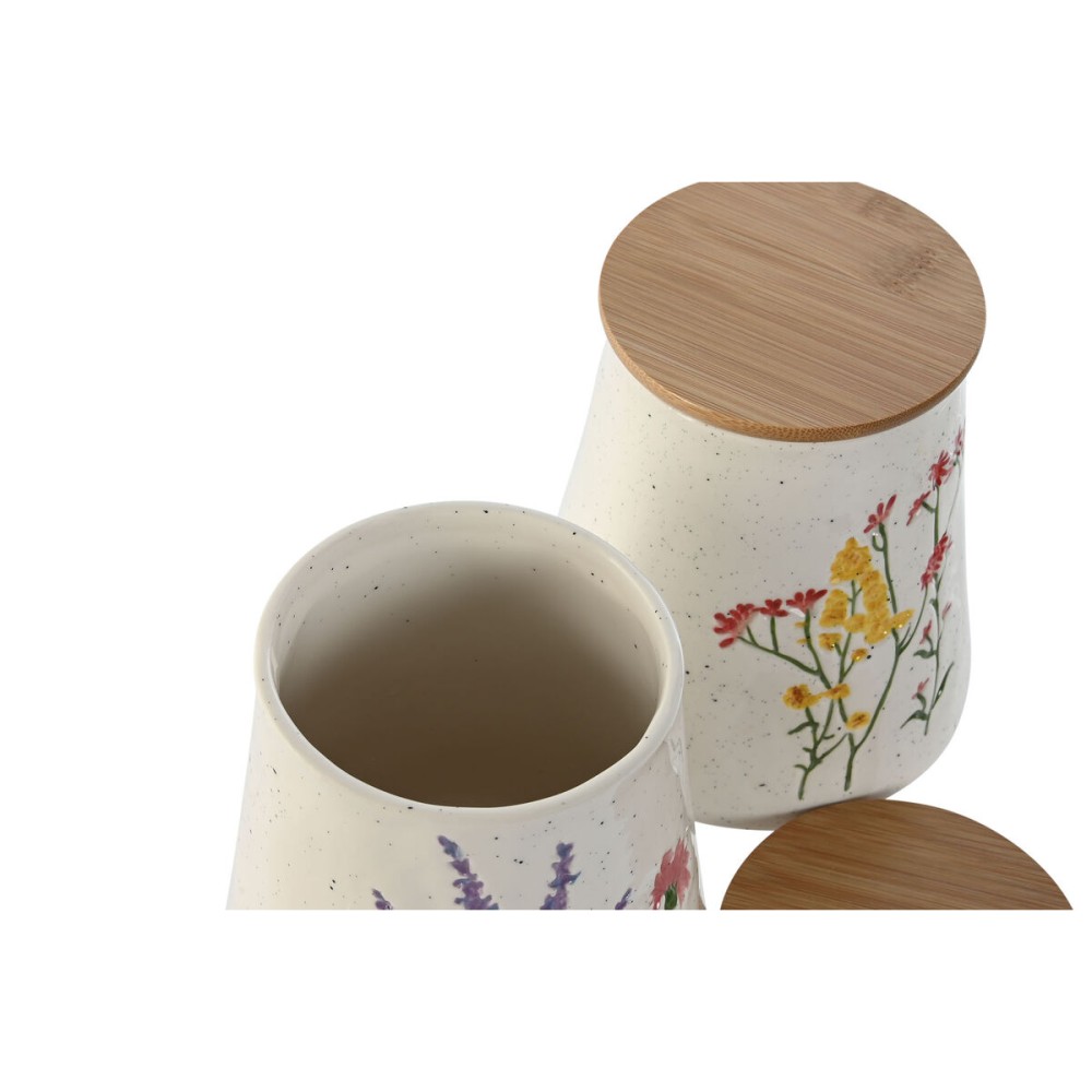 Boîte Home ESPRIT Multicouleur Fleurs Shabby Chic (2 Unités)