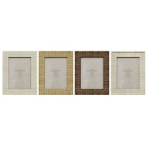 Photo frame Home ESPRIT Beige Natural Crystal polystyrene Scandi 18,5 x 2 x 23,5 cm (4 Units)