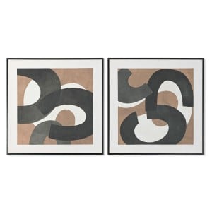 Bild Home ESPRIT Braun Schwarz grün abstrakt Urban 80 x 4 x 80 cm (2 Stück)