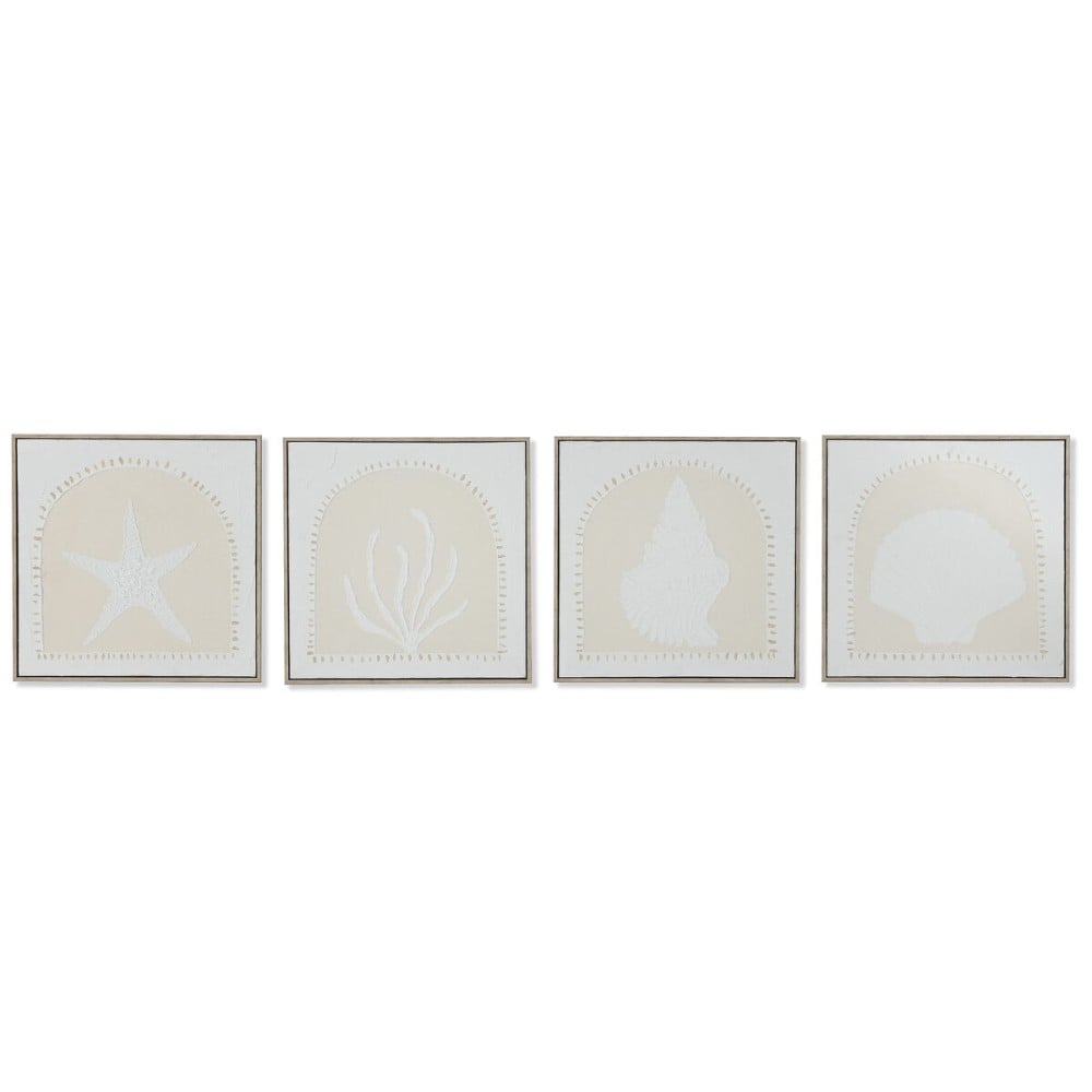 Painting Home ESPRIT White Cream Mediterranean 40 x 3 x 40 cm (4 Units)