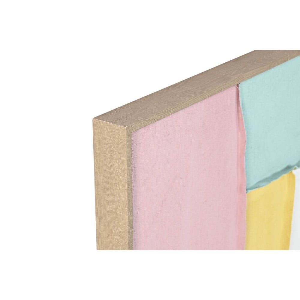 Painting Home ESPRIT White Pink Turquoise Abstract Urban 102 x 4,5 x 102 cm (2 Units)