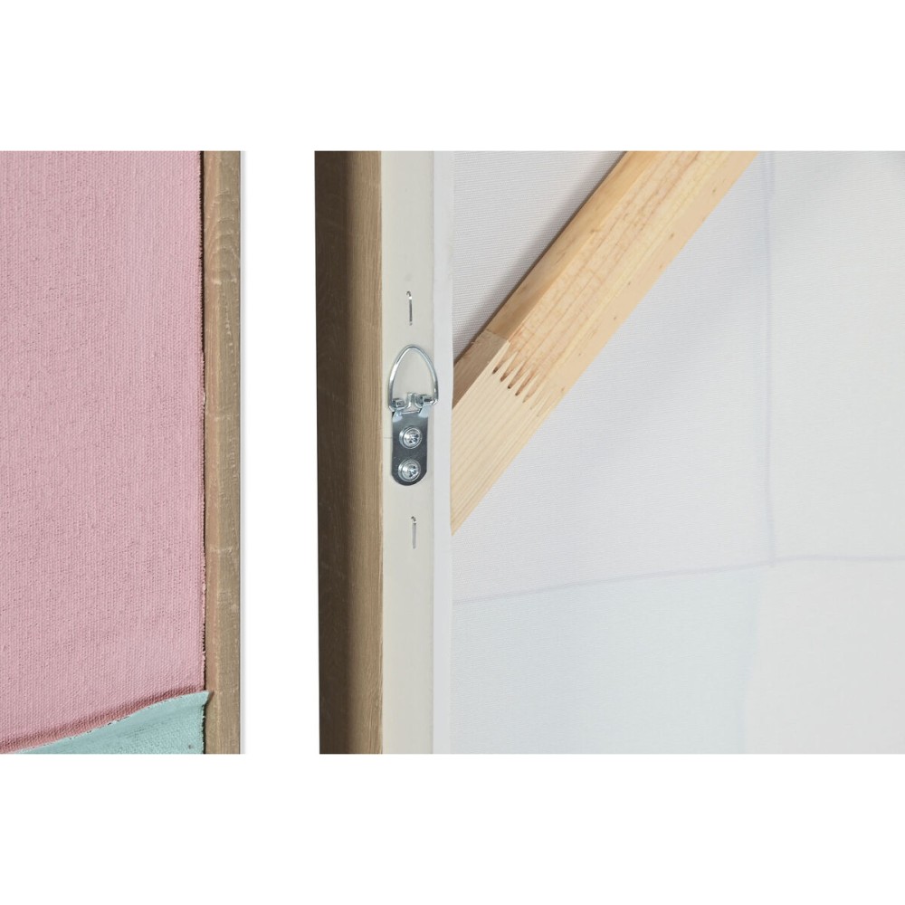 Painting Home ESPRIT White Pink Turquoise Abstract Urban 102 x 4,5 x 102 cm (2 Units)