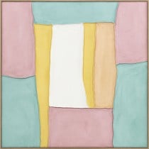 Cadre Home ESPRIT Blanc Rose Turquoise Abstrait Urbaine 102 x 4,5 x 102 cm (2 Unités)
