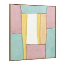 Painting Home ESPRIT White Pink Turquoise Abstract Urban 102 x 4,5 x 102 cm (2 Units)