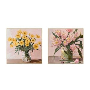 Bild Home ESPRIT Gelb grün Rosa Shabby Chic Blumenvase 83 x 4,5 x 83 cm (2 Stück)