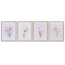 Painting Home ESPRIT Flowers Shabby Chic 30 x 1,8 x 40 cm (4 Units)