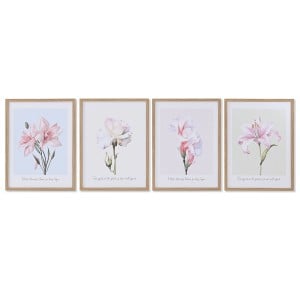 Cadre Home ESPRIT Fleurs Shabby Chic 30 x 1,8 x 40 cm (4 Unités)