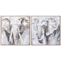Bild Home ESPRIT Weiß Braun Grau Elefant Kolonial 80 x 3,5 x 80 cm (2 Stück)