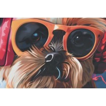 Cadre Home ESPRIT Moderne Chien 50 x 3,5 x 50 cm (2 Unités)