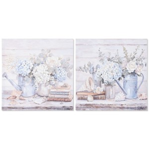 Bild Home ESPRIT Blau Grau Shabby Chic Hortensie 60 x 3 x 60 cm (2 Stück)