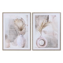 Cadre Home ESPRIT Blanc Gris Vase Scandinave 45 x 2,5 x 60 cm (2 Unités)