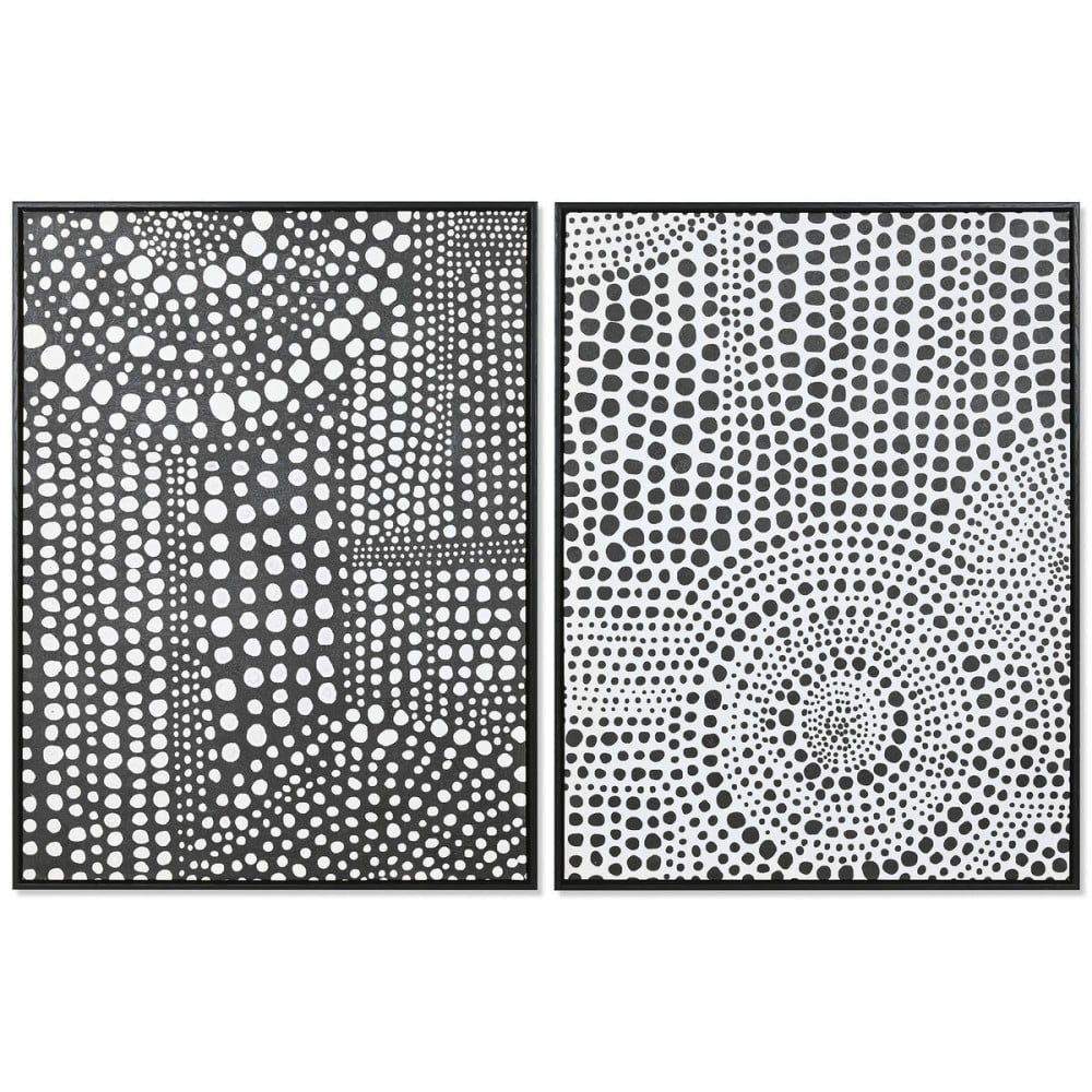 Bild Home ESPRIT Weiß Schwarz abstrakt Moderne Lackierung 60 x 3,5 x 80 cm (2 Stück)