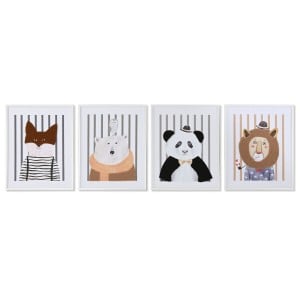 Bild Home ESPRIT Weiß Grau Für Kinder tiere 40 x 1,8 x 50 cm (4 Stück)
