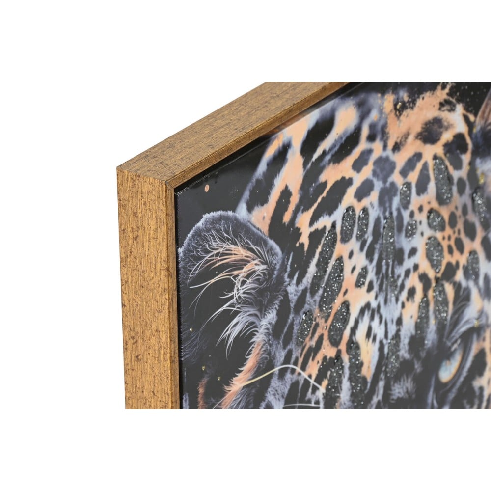 Bild Home ESPRIT Schwarz Gold Leopard Kolonial Lackierung 50 x 3,5 x 70 cm (2 Stück)