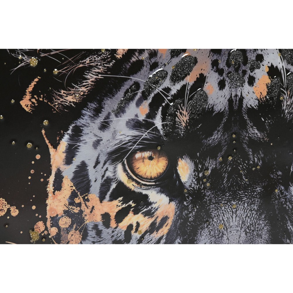Painting Home ESPRIT Black Golden Leopard Colonial Lacquered 50 x 3,5 x 70 cm (2 Units)