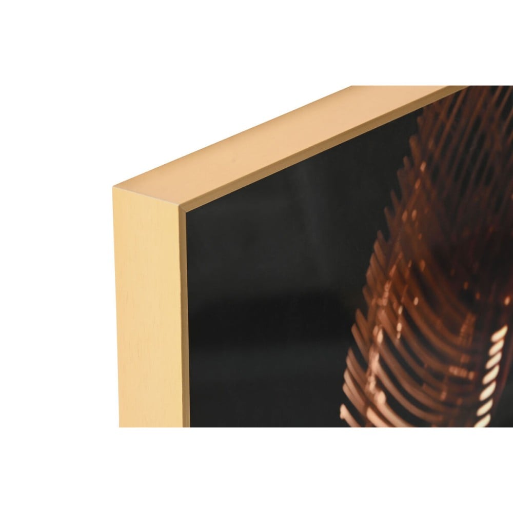 Painting Home ESPRIT Black Golden African Woman 80 x 3,5 x 80 cm (2 Units)