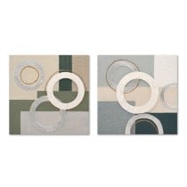 Painting Home ESPRIT Blue Green Abstract Urban 80 x 3 x 80 cm (2 Units)