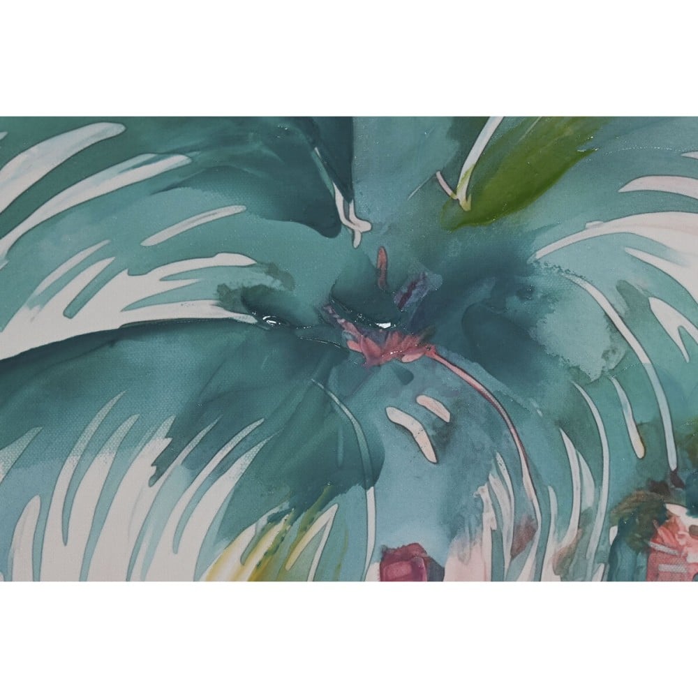 Painting Home ESPRIT Blue Red Green Sky blue Palms Tropical 80 x 3,5 x 80 cm (2 Units)