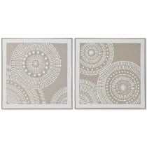 Painting Home ESPRIT White Beige Circles Urban 82 x 4,5 x 82 cm (2 Units)