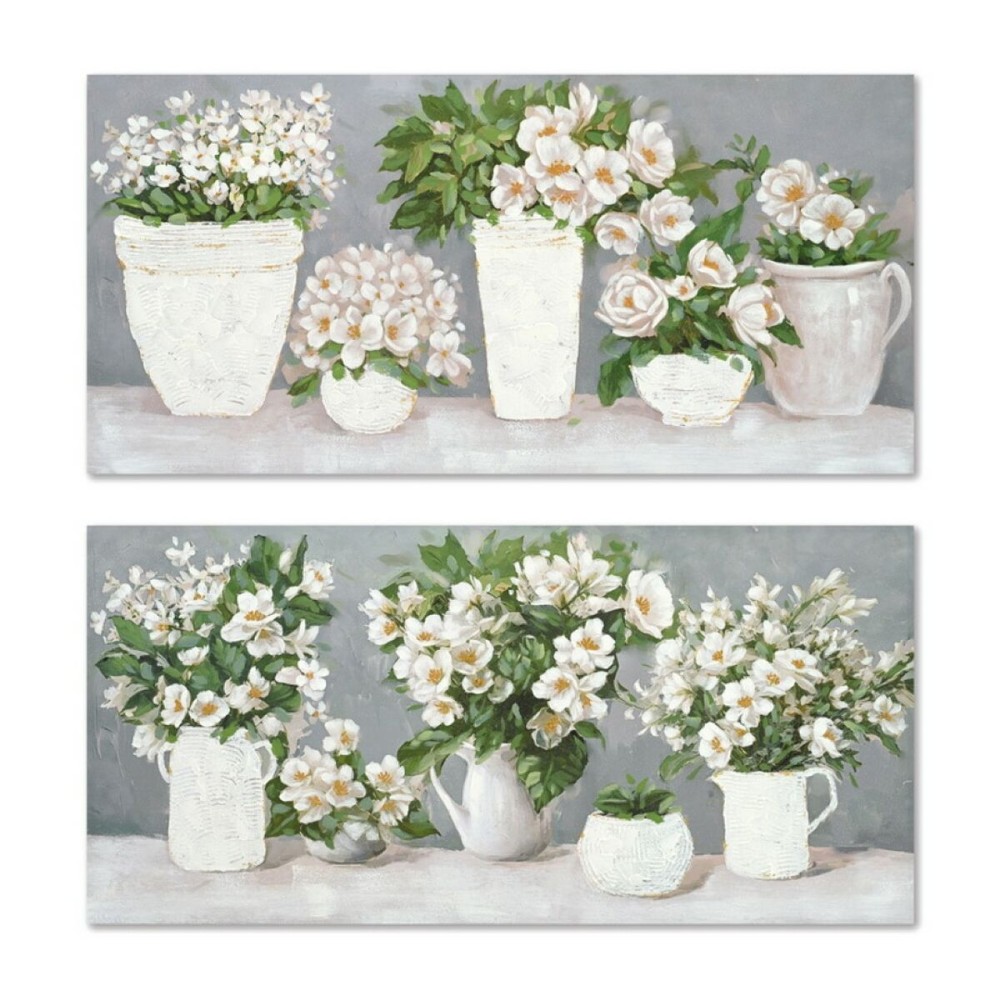 Bild Home ESPRIT Weiß Grau Romantisch 140 x 3 x 70 cm (2 Stück)