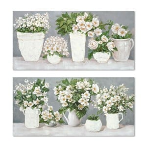 Cadre Home ESPRIT Blanc Gris Romantique 140 x 3 x 70 cm (2 Unités)