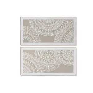 Painting Home ESPRIT White Beige Circles Urban 122 x 4,5 x 62 cm (2 Units)