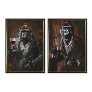 Bild Home ESPRIT Braun Schwarz Gorilla Loft Lackierung 51,5 x 4,5 x 71,5 cm (2 Stück)