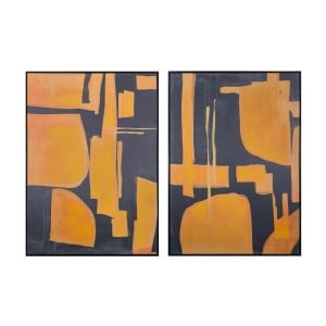 Bild Home ESPRIT Blau Orange abstrakt Urban 103 x 4,5 x 143 cm (2 Stück)