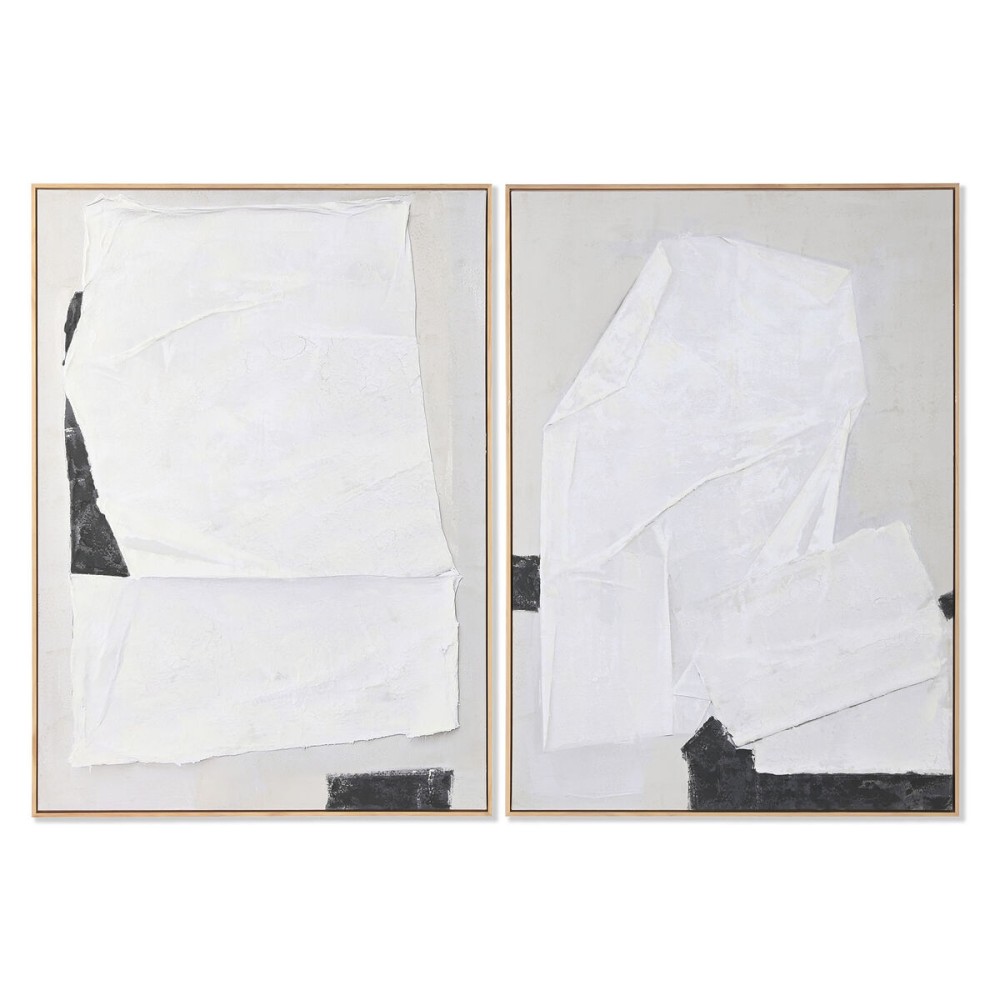 Bild Home ESPRIT Weiß Schwarz Beige abstrakt 103 x 4,3 x 143 cm (2 Stück)